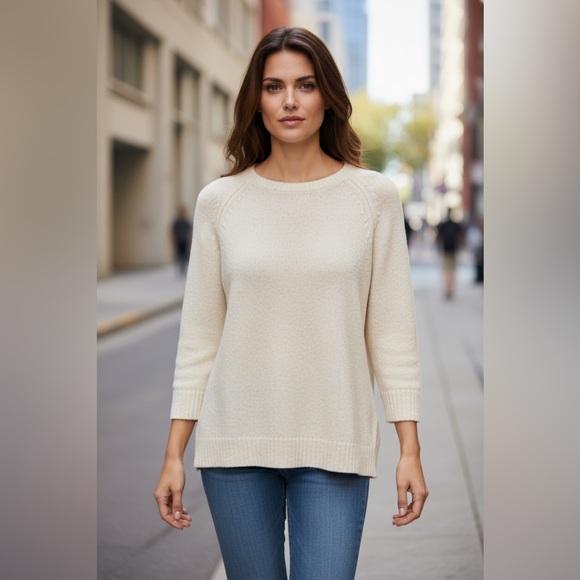 J. Crew Sweaters - J. Crew Twisted Stitch Crewneck Cable-knit Sweater in Ivory